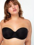 Lightly Lined Black Strapless Bra for Women