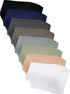 Bencailor 8-Pack Women’s Strapless Tube Tops