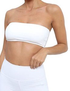 White Strapless Wireless Sports Bra for Women
