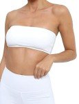 White Strapless Wireless Sports Bra for Women