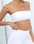 White Strapless Wireless Sports Bra for Women