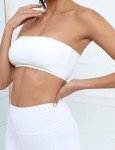 White Strapless Wireless Sports Bra for Women