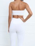 White Strapless Wireless Sports Bra for Women