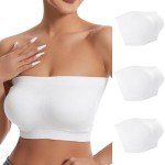 3 Pack Seamless Bandeau Bra Set for Women