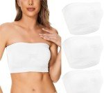 3-Pack Strapless Seamless Bandeau Bras for Women