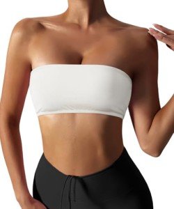 FIGKICKSEN Women's Wireless Seamless Bandeau Sports Bra