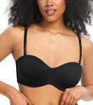 HACI Women's Strapless Underwire Minimizer Bra - Black