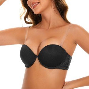 Plus Size Strapless Bra with Clear Straps