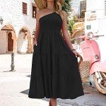 One Shoulder Boho Maxi Dress for Summer