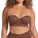 Leonisa Brown Strapless Underwire Longline Bra