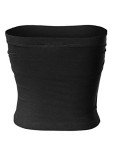 Women's Black Double Layer Strapless Tube Top