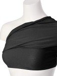Women's Black Double Layer Strapless Tube Top