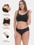 HOFISH Wirefree Nursing Bra for Maternity - Black, Beige, Pink