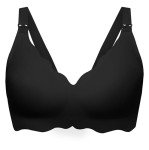 Seamless Wireless Nursing Bra with Extender - Black