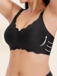 Seamless Wireless Nursing Bra with Extender - Black