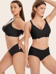 Seamless Wireless Nursing Bra with Extender - Black