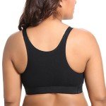 Gratlin Plus Size Cotton Nursing Sports Bra - Black