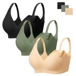 Angelhood Seamless Nursing Bras 3 Pack for Moms