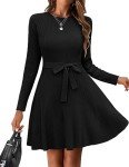 Hotouch Women's Black Long Sleeve Sweater Dress