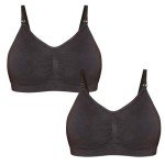 Plus-Size Seamless Nursing Bra 2-Pack, Black