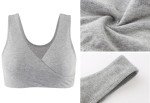 Cotton Wireless Nursing Sleep Bra - Black & Grey