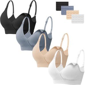 4 Pack Wireless Nursing Bras for Maternity