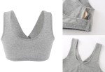 Cotton Wireless Nursing Sleep Bra - Black & Grey