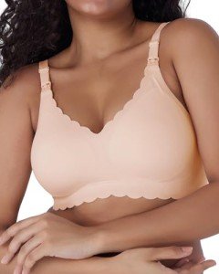 Comfortable Wireless Lace Nursing Bra for Moms