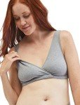 Wrap Front Nursing Sleep Bra for Moms - Grey