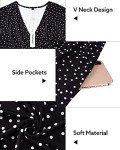 VOTEPRETTY Women's Summer Wrap Dress Short Sleeve V Neck Casual Floral Sundress with Pocket Trendy 2024(Floral07,L)