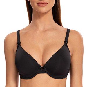MeleneCa Plus Size Nursing Underwire Bra, Black