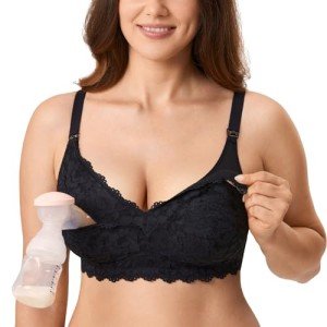 MOMANDA Hands-Free Nursing Bra in Black 38D