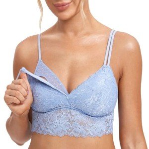 Plus Size Wireless Nursing Bra in Mystery Blue