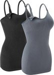 Nursing Tank Tops with Built-In Bra - 2 Pack