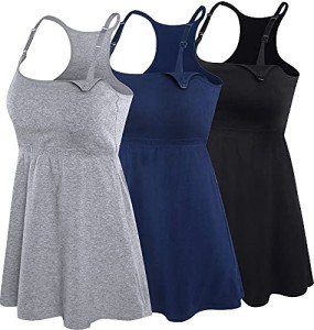 SUIEK Women's Maternity Nursing Tank Top 3-Pack