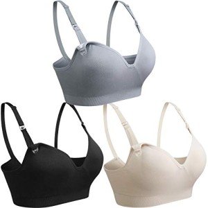 COOSHCO Women's Wireless Nursing Bra 4-Pack