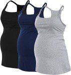 SUIEK Women's Maternity Nursing Tank Top 3-Pack