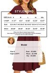 STYLEWORD Womens Summer Short Sleeve Dress Wrap V Neck Midi Sundress with Pockets A line Flare Work(Dark Red,L)