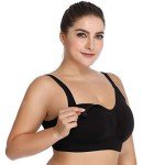 Lataly Women's Wirefree Nursing Bra - Black, Beige, Pink
