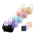 Jocab 5-Pack Wireless Nursing Bra Set for Women