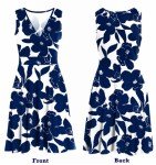 INIBUD Womens Summer Dress Wrap V-Neck Sleeveless Sundress Casual A Line Flare Tank Midi Dress with Pockets (Blue02,M)