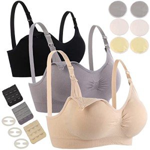 3 Pack Seamless Nursing Bras with Extra Pads