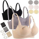3 Pack Seamless Nursing Bras with Extra Pads