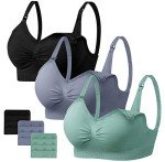 Angelhood Women's Seamless Sleep Nursing Bra Set