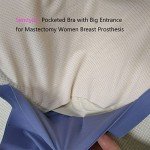 Seamless Pocketed Mastectomy Bra for Women - Blue