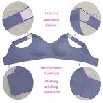 Seamless Pocketed Mastectomy Bra for Women - Blue
