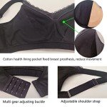 Post-Surgery Cotton Bra with Pockets for Women