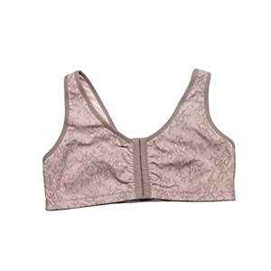 Light Pink Mastectomy Bra with Front Closure and Pockets