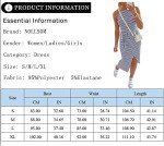 NOLLSOM Women Casual Sleeveless Striped Tank Midi Dresses Halter Neck Ruched Bodycon Dresses Tie Waist T Shirt Summer Dress, Striped Navy, Large