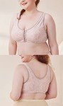 Light Pink Mastectomy Bra with Front Closure and Pockets